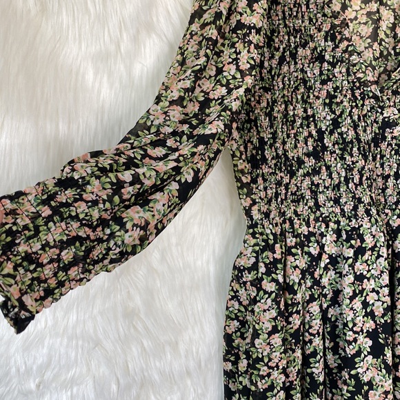 ASOS DESIGN shirred midi dress in ditsy floral print - Picture 8 of 16